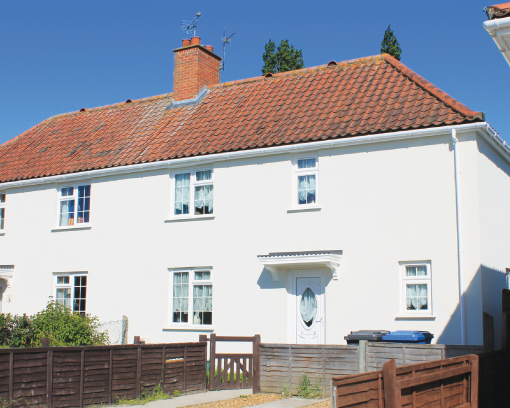 A semi-detached home after a Warm Homes: Local Grant whole-house retrofit
