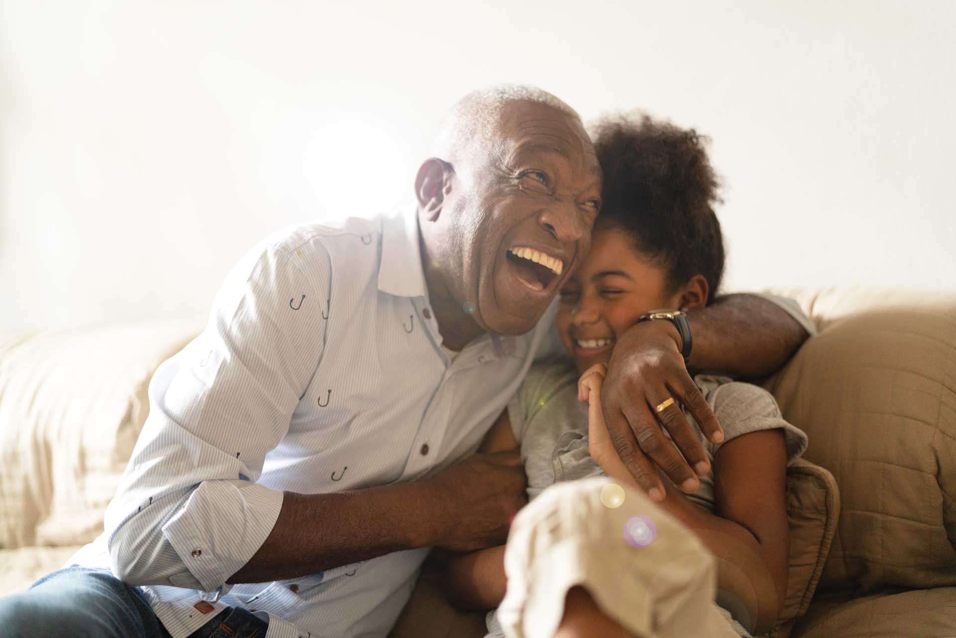 A family at home after energy efficiency improvements